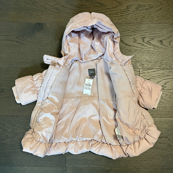 Gap dusty pink baby puffer coat 0-6M NWT Ret $118 - Picture 3 of 5
